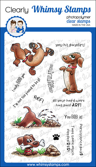 **NEW Doggie Did It Clear Stamps - Whimsy Stamps