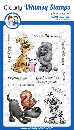 **NEW Doggie Valentine Friends Clear Stamps - Whimsy Stamps