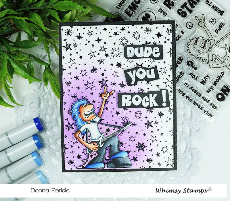 Galaxy Galore Background Rubber Cling Stamp - Whimsy Stamps