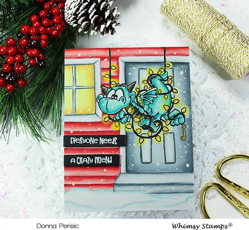 Dragon Christmas Cheer Clear Stamps - Whimsy Stamps