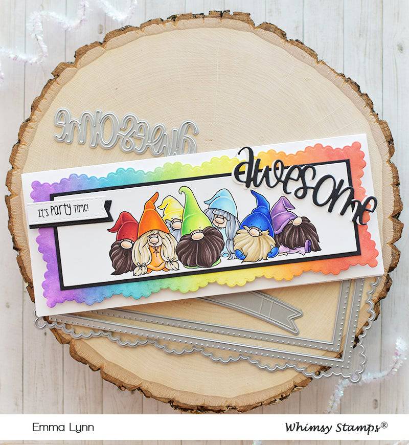 Gnome Party Row Clear Stamps - Whimsy Stamps