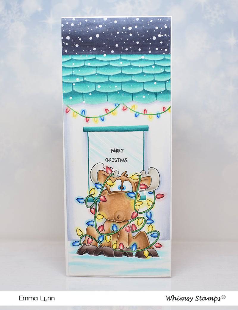 Moose Tangle Rubber Cling Stamp - Whimsy Stamps