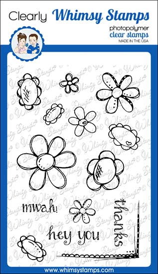 **NEW FaDoodle Flowers Clear Stamps - Whimsy Stamps