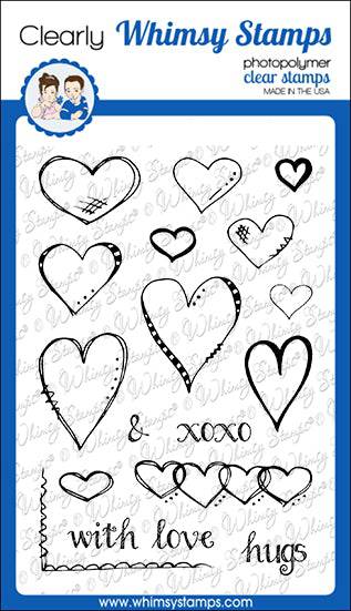 FaDoodle Hearts Clear Stamps - Whimsy Stamps