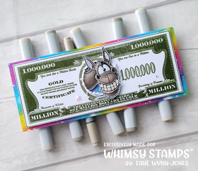 **NEW A Million Dollars Rubber Cling Stamp and Die Combo - Whimsy Stamps