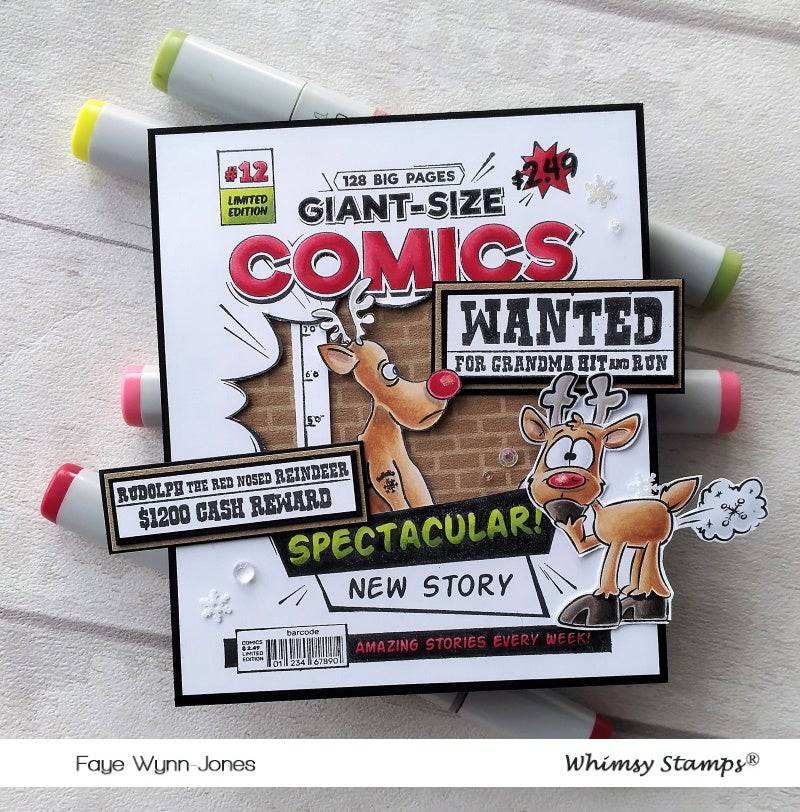 Comic Book Page Rubber Cling Stamp - Whimsy Stamps