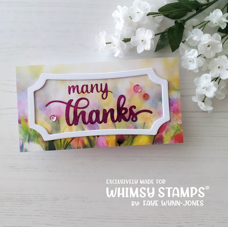 **NEW Many Thanks Word Hot Foil Plate - Whimsy Stamps