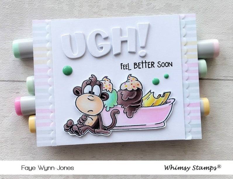 Monkey Sundae Clear Stamps - Whimsy Stamps