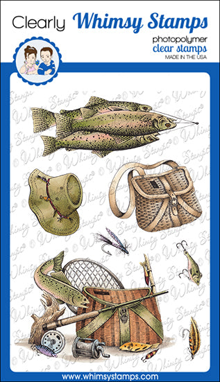 **NEW Fishing Fanatics Clear Stamps - Whimsy Stamps