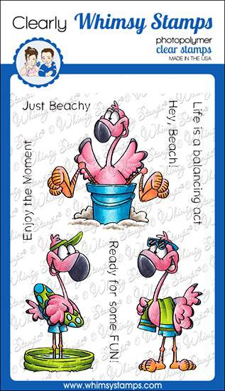 Flamingo Fun Clear Stamps - Whimsy Stamps