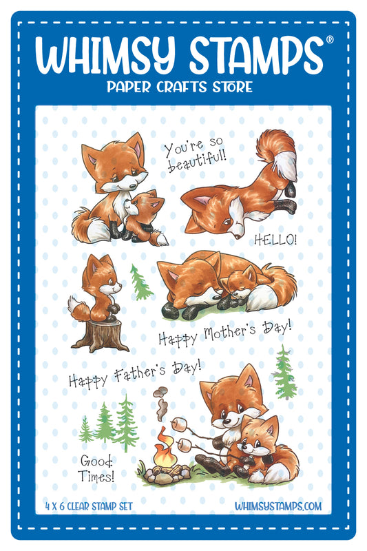 **NEW Fox Family Clear Stamps - Whimsy Stamps