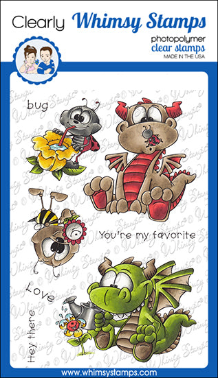 Garden Dragons Clear Stamps - Whimsy Stamps