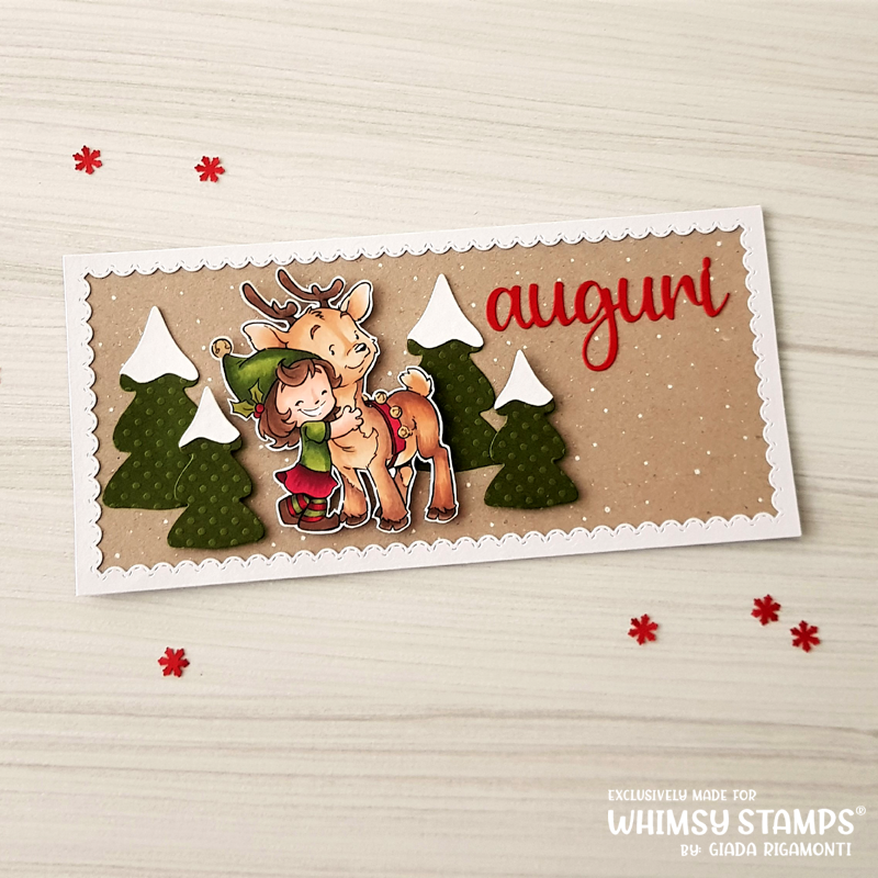 Cinnamon and Reindeer - Digital Stamp - Whimsy Stamps