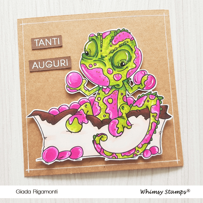 Chameleon Party - Digital Stamp - Whimsy Stamps