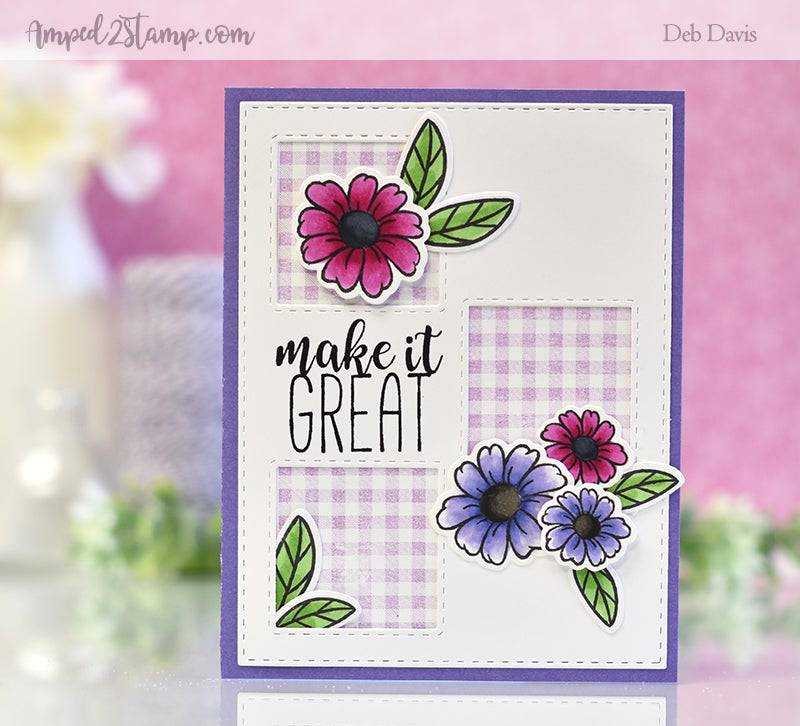 Gingham Background Rubber Cling Stamp - Whimsy Stamps