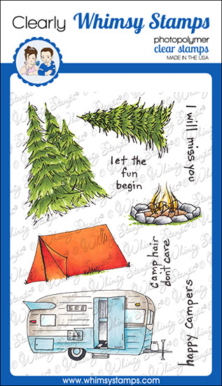 **NEW Gone Camping Clear Stamps - Whimsy Stamps