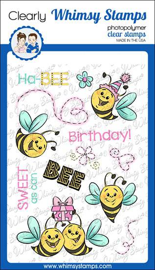 Hap-Bee Birthday Clear Stamps - Whimsy Stamps