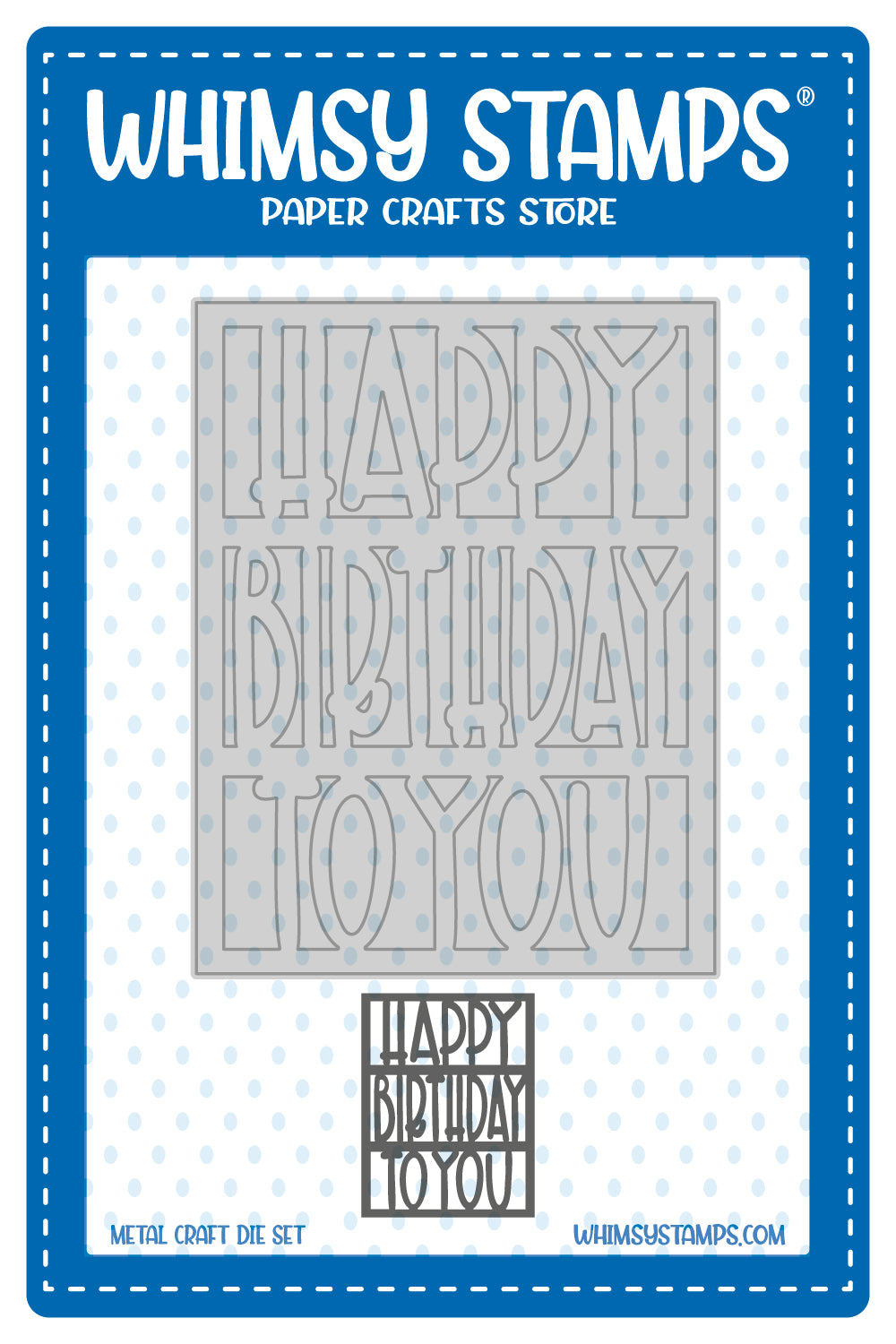 **NEW Happy Birthday Coverplate Die - Whimsy Stamps