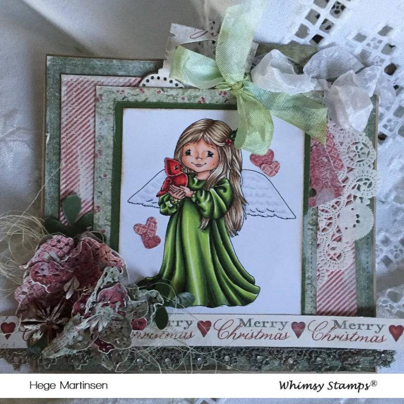 Little Christmas Angel - Digital Stamp - Whimsy Stamps