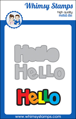 **NEW Hello Word and Shadow Die Set - Whimsy Stamps