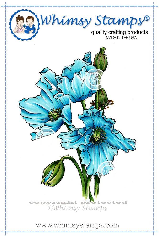 Himalayan Poppy Rubber Cling Stamp - Whimsy Stamps