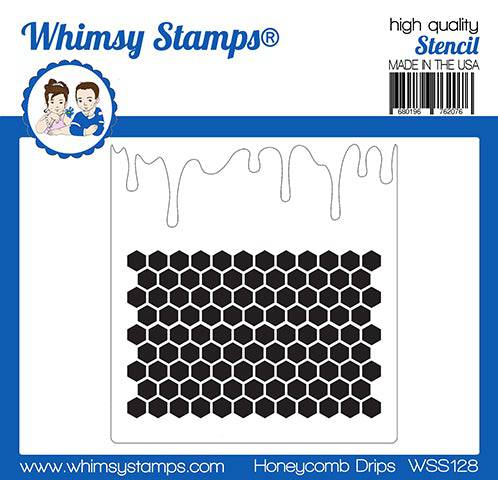 Honeycomb Drips Stencil - Whimsy Stamps