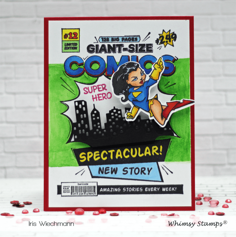 Comic Book Page Rubber Cling Stamp - Whimsy Stamps