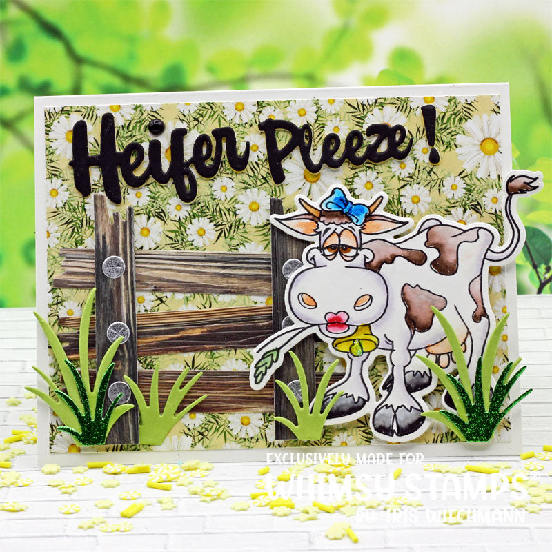 **NEW Heifer Pleeze! Word Die - Whimsy Stamps