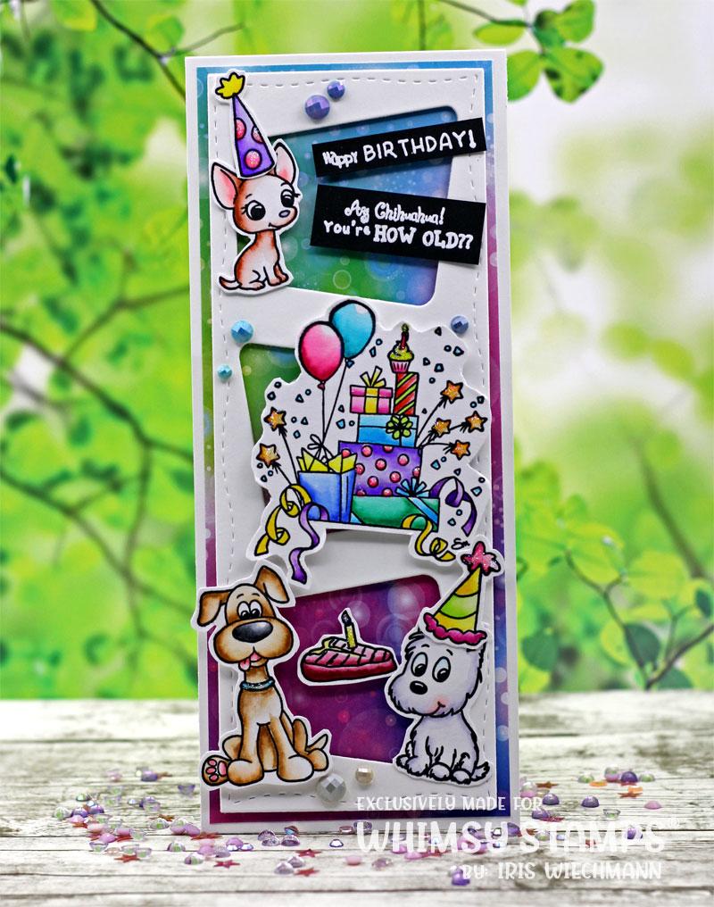 **NEW Doggie Birthday Party 2 Clear Stamps - Whimsy Stamps