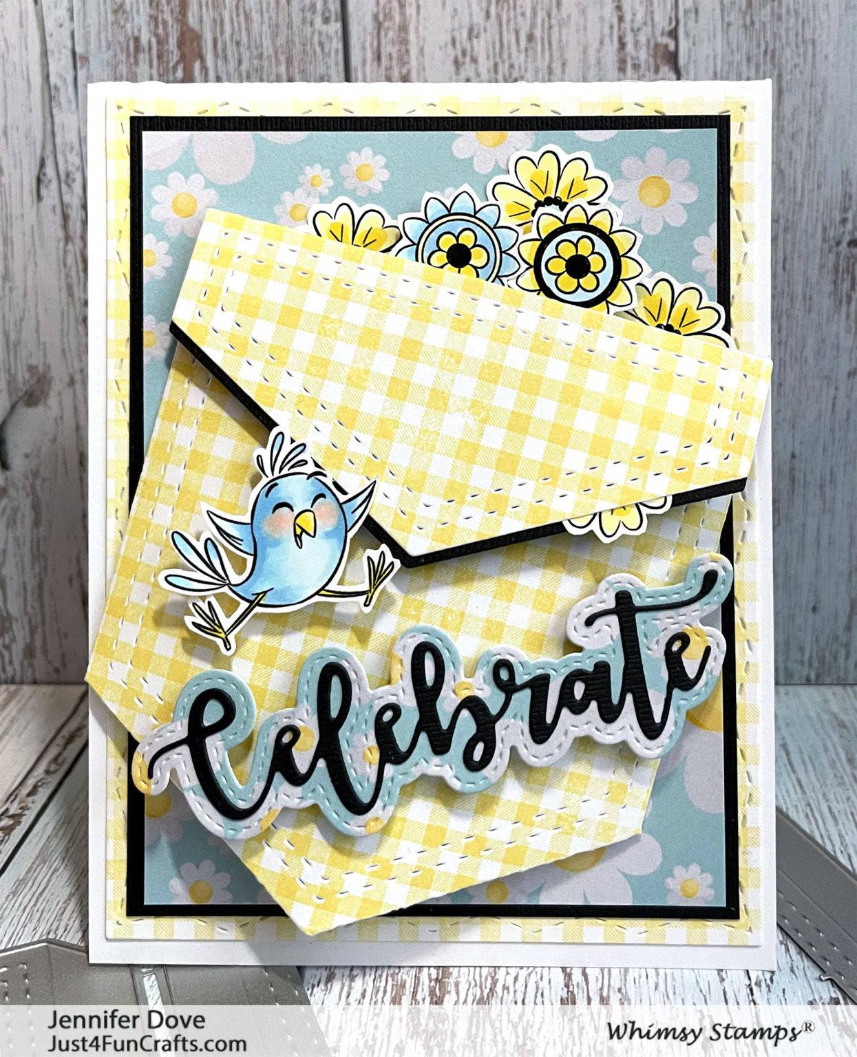 Gingham Background Rubber Cling Stamp - Whimsy Stamps