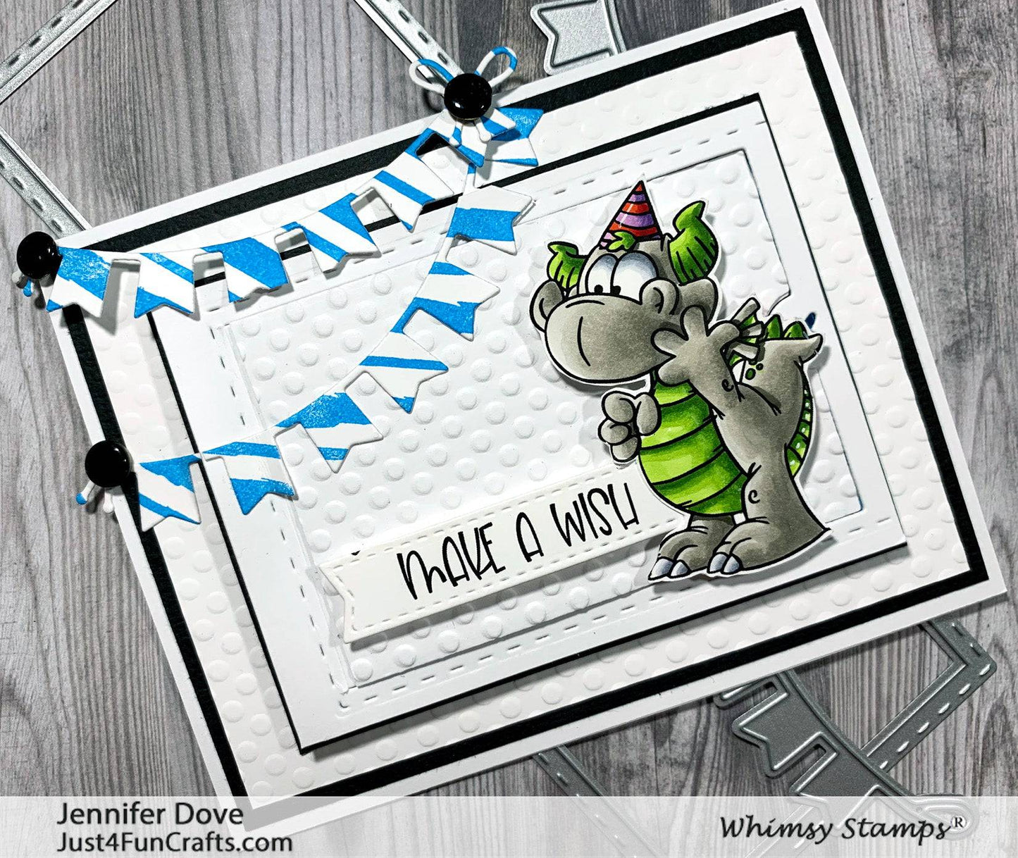 Birfday Party Dragons Clear Stamps - Whimsy Stamps