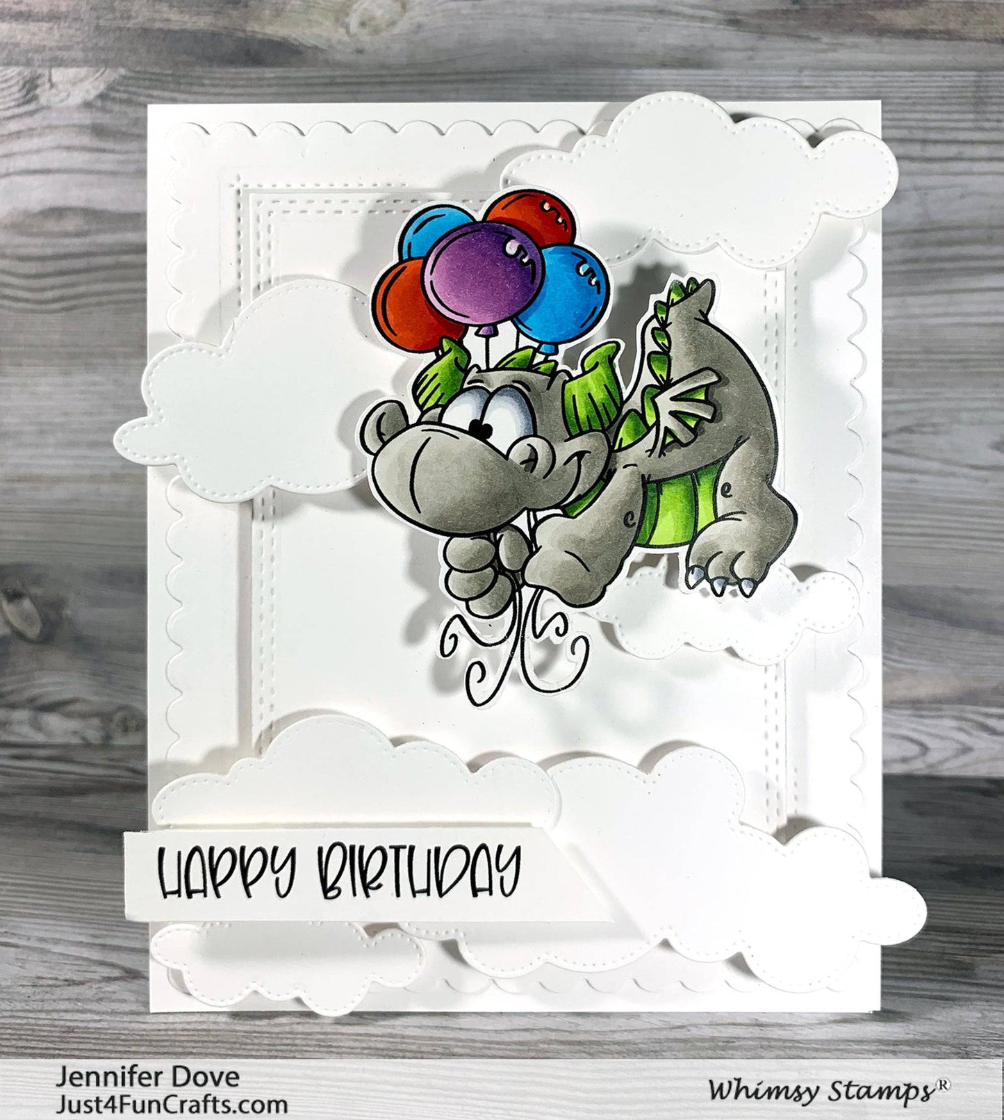 Birfday Party Dragons Clear Stamps - Whimsy Stamps