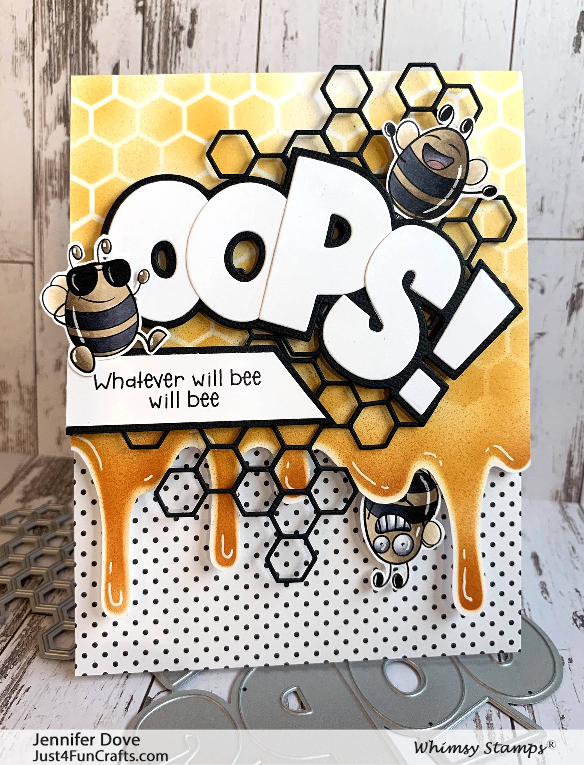 Honeycomb Drips Stencil - Whimsy Stamps