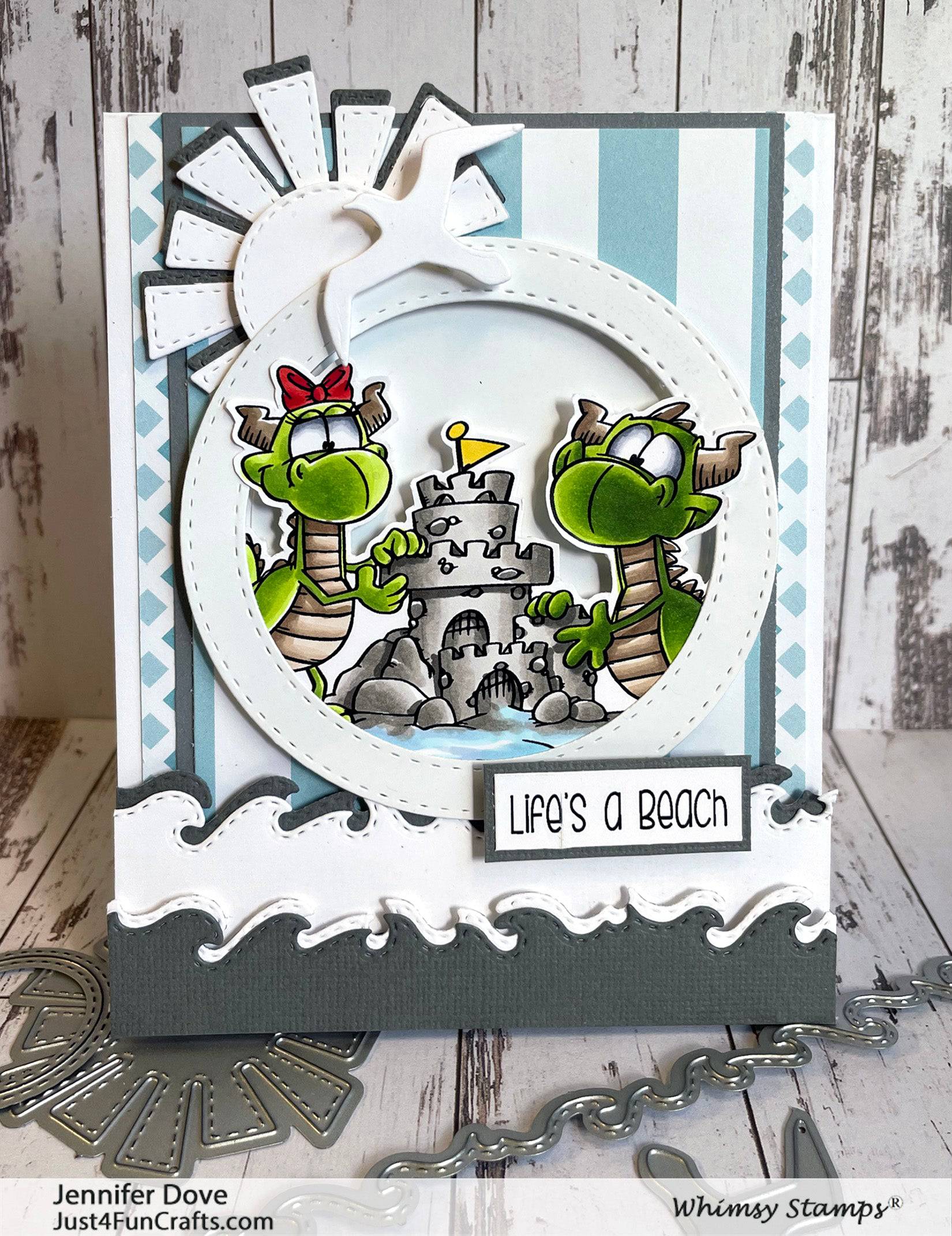 Dragon Beach Fun - Digital Stamp - Whimsy Stamps