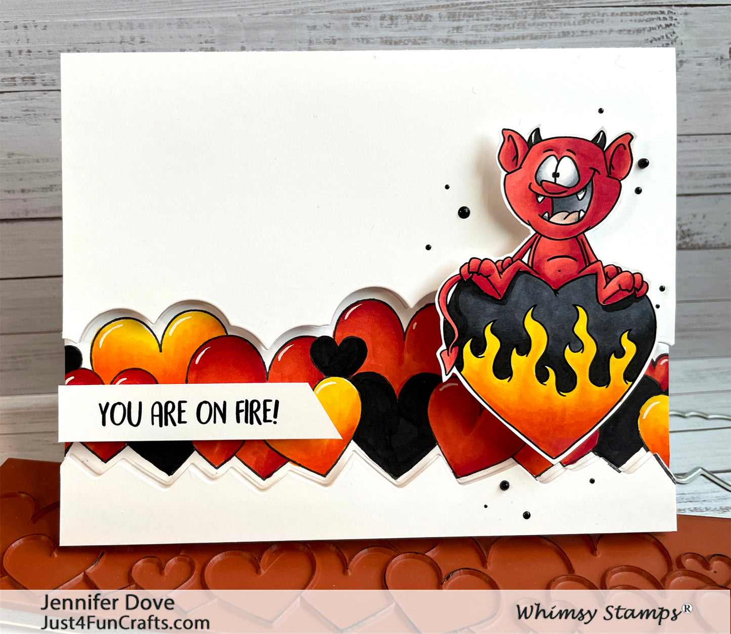 **NEW Heart Border Rubber Cling Stamp and Die Combo - Whimsy Stamps