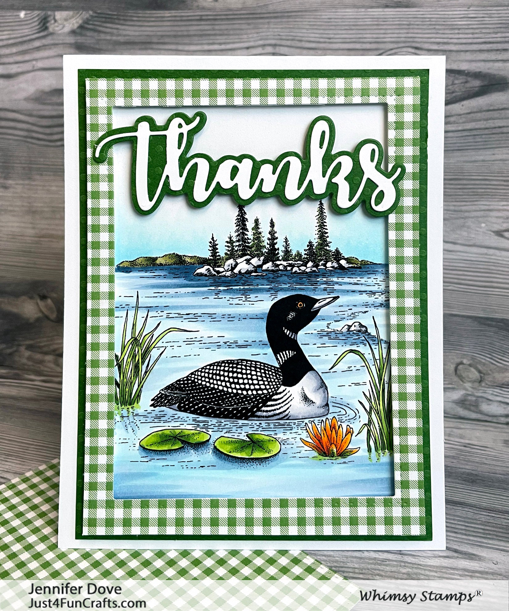 **NEW Loon Scene Rubber Cling Stamp - Whimsy Stamps