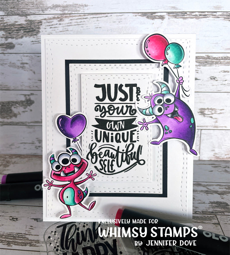 **NEW Party Monsters Clear Stamps - Whimsy Stamps