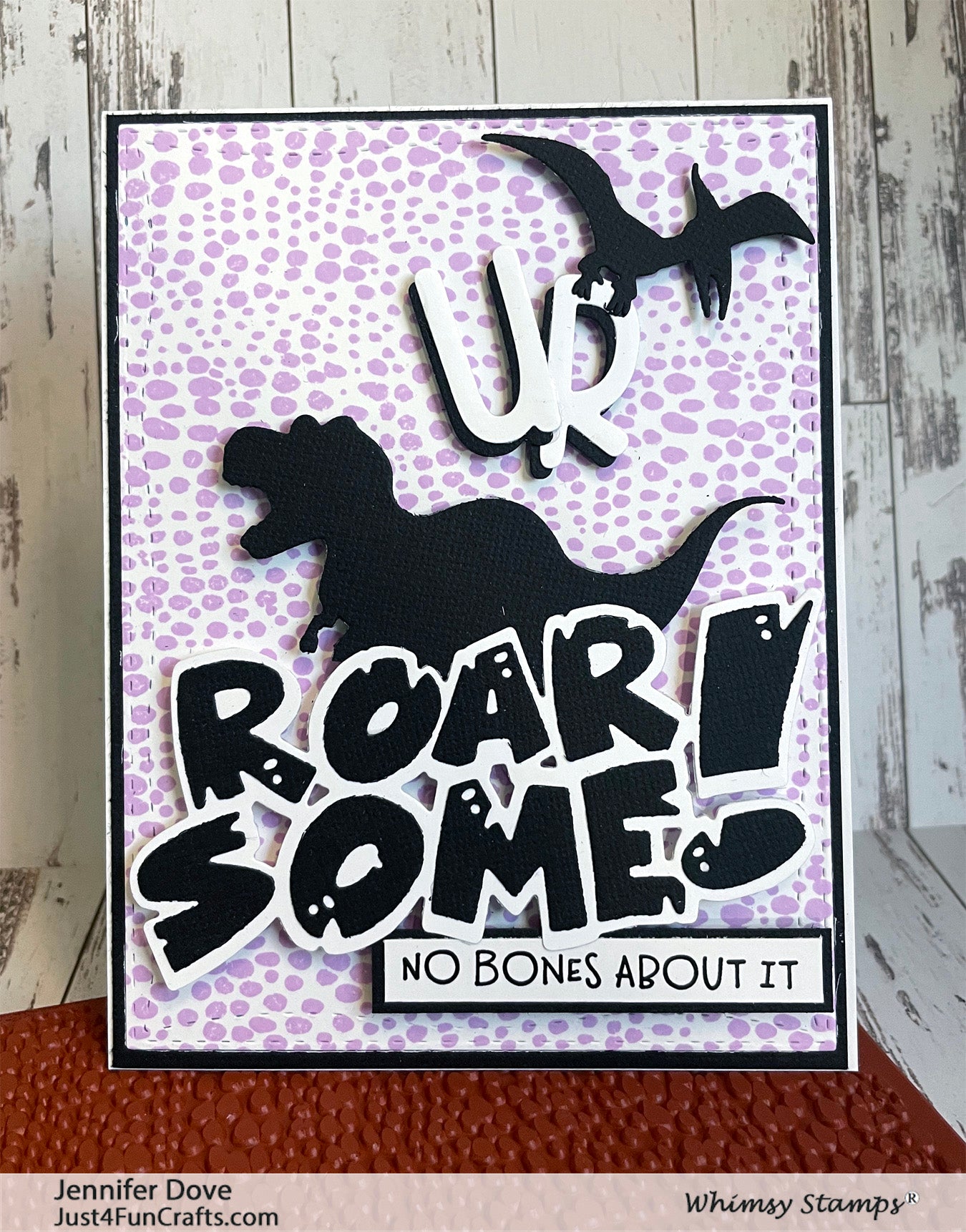 **NEW Roarsome Skin Background Rubber Cling Stamp - Whimsy Stamps