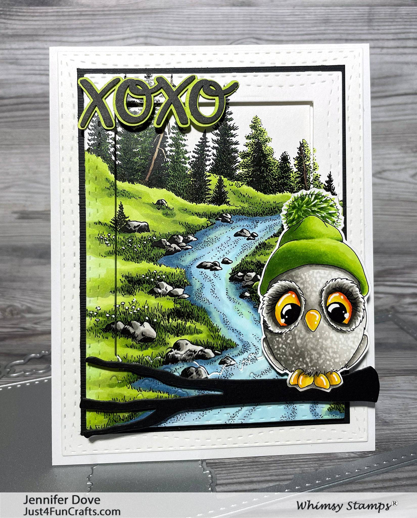 Forest Stream Rubber Cling Stamp - Whimsy Stamps