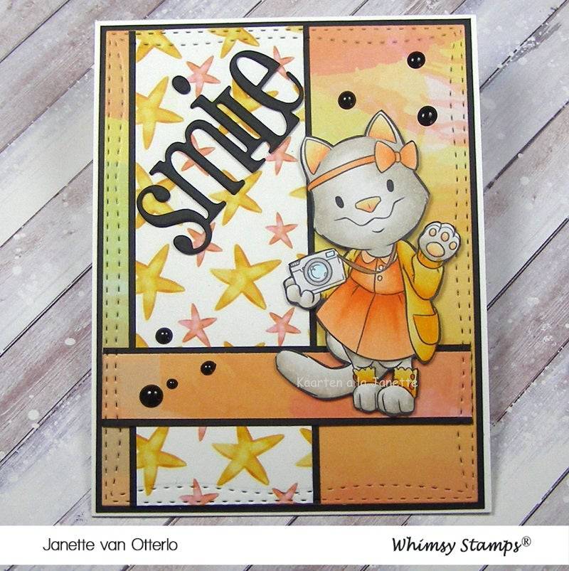 Hipster Photography Cat - Digital Stamp - Whimsy Stamps