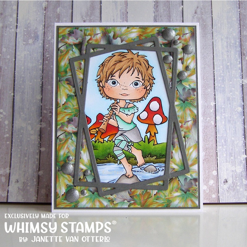 Polka Dot Pals Khadija Pond Dancing - Coloring Scene Digital Stamp - Whimsy Stamps