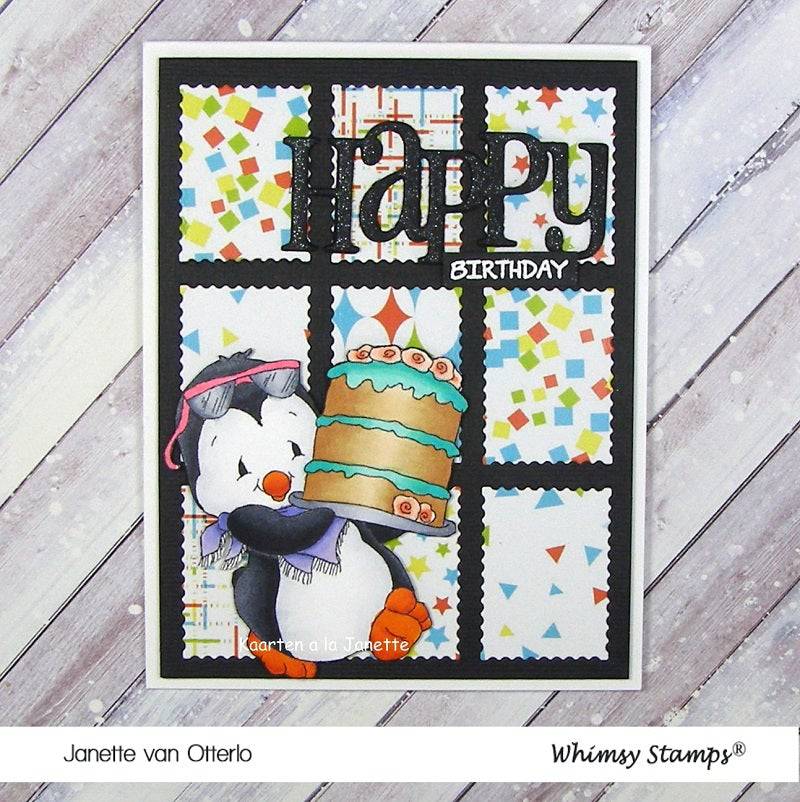 Penguin's Cake - Digital Stamp - Whimsy Stamps