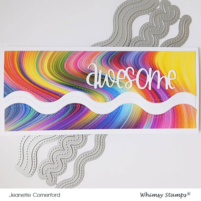 Slimline Wavy Edger Die Set - Whimsy Stamps