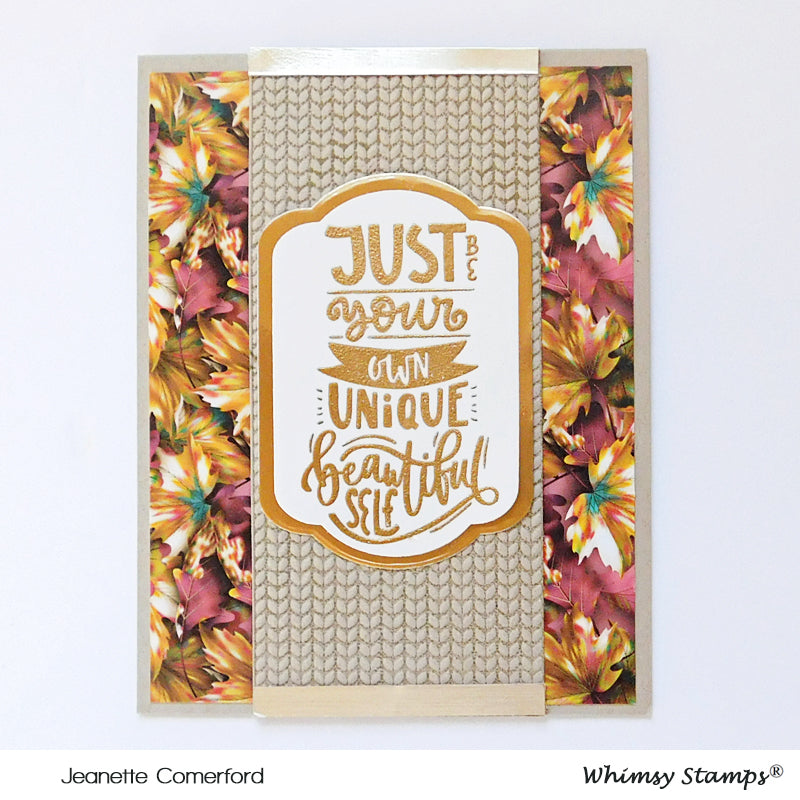 Slimline Embossing Folder - Sweater - Whimsy Stamps