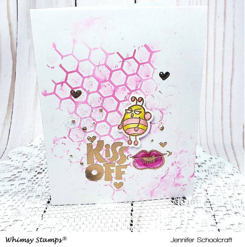 Kiss Off Clear Stamps - Whimsy Stamps