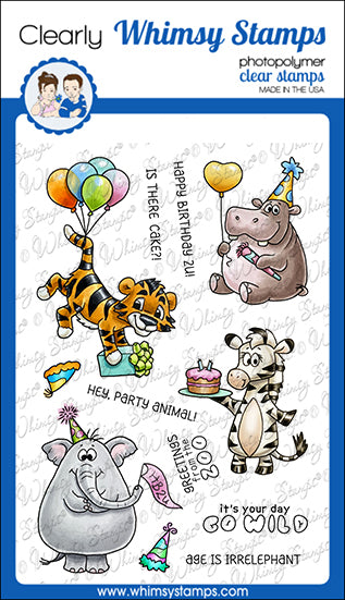 **NEW Jungle Birthday Clear Stamps - Whimsy Stamps