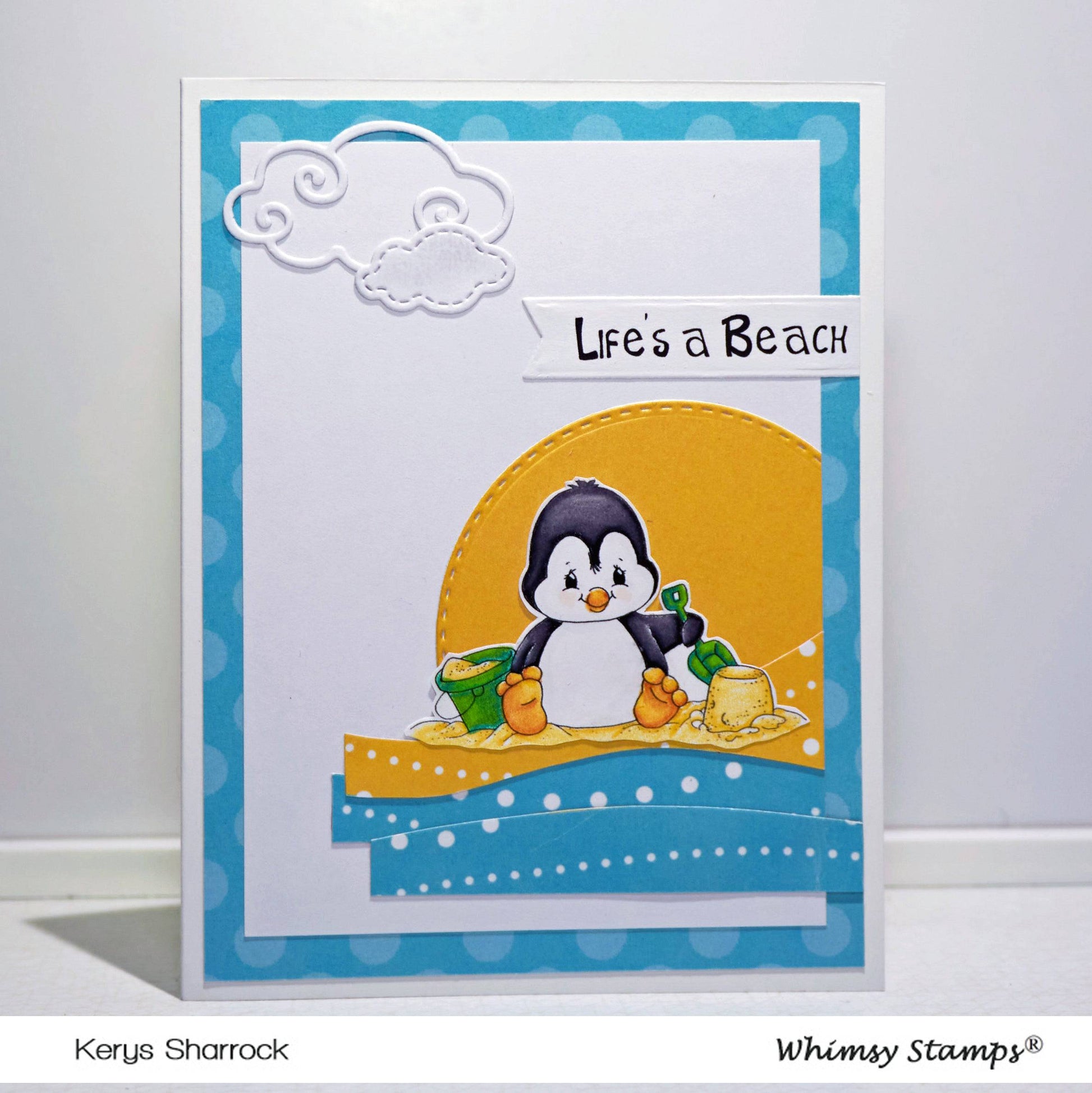 Penguin Beach - Digital Stamp - Whimsy Stamps