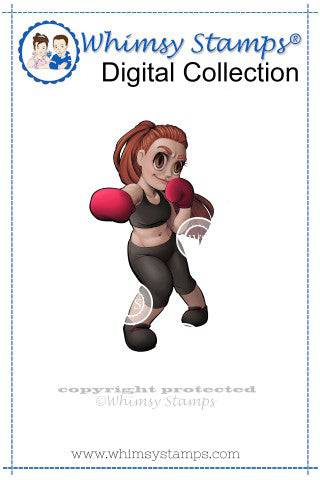 Kickboxer Dakota - Digital Stamp - Whimsy Stamps