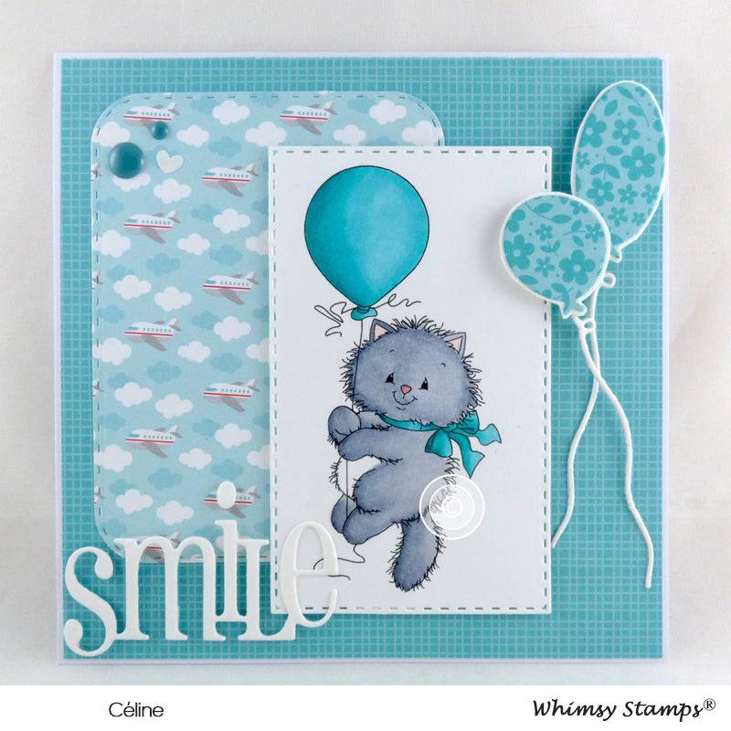 Kitty Balloon - Digital Stamp - Whimsy Stamps