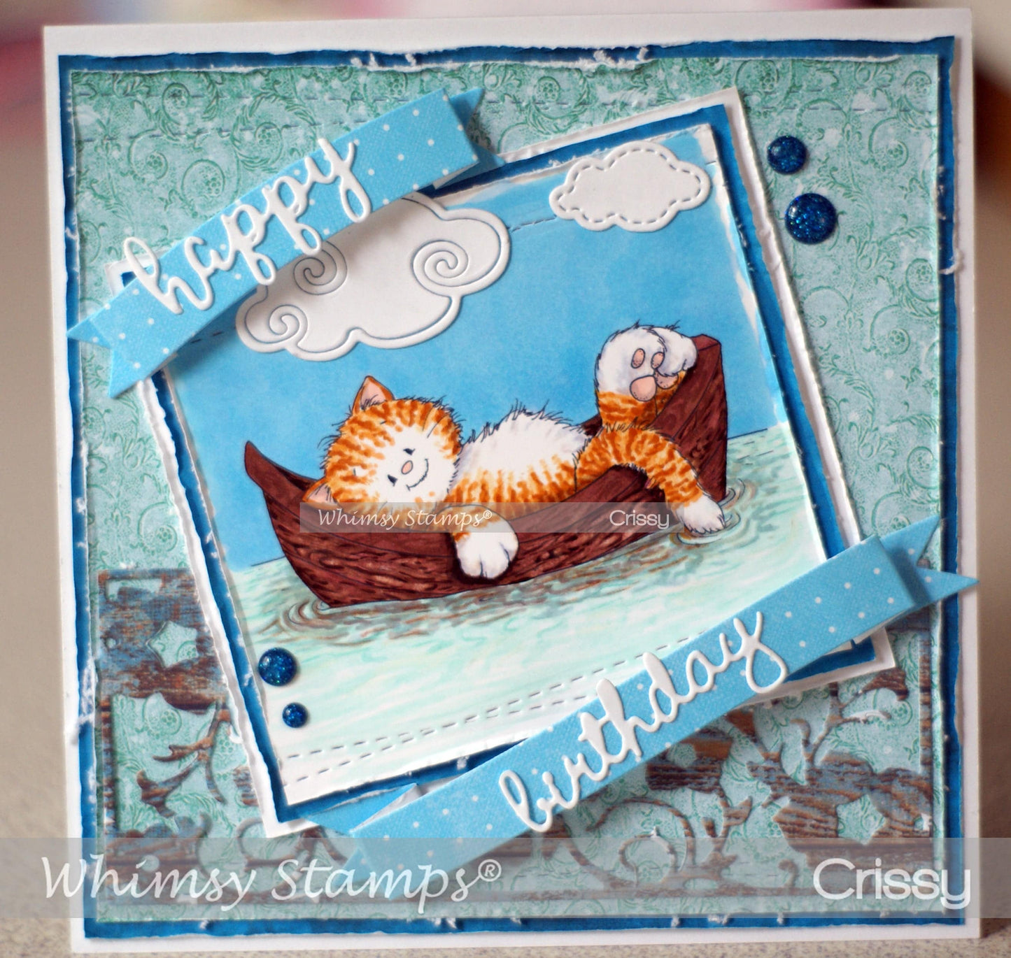 Kitty Floats - Digital Stamp - Whimsy Stamps